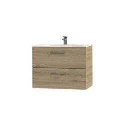 Tiger Badkamermeubel Studio 80cm Chalet Eik/matwit Met RVS Greep -badkamer 123 1026