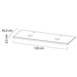 Tiger Maryport Badkamermeubelset 120 Cm Mat Zwart Met Licht Eiken Houten Wasblad, Keramische Opzetkommen En Matzwarte Grepen -badkamer 123 1067