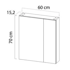 Tiger Spiegelkast S-Line 60cm Sneeuwwit -badkamer 123 1092