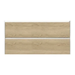 Tiger Reverse Meubelset 120 Cm Met 2 Lades Naturel Eik / Mat Wit Inclusief Oval Wastafel Dubbel Mat Wit -badkamer 123 1098