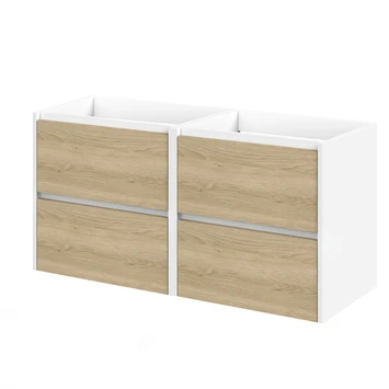 Tiger Reverse Meubelset 2x60 Cm Met 4 Lades Naturel Eik / Mat Wit Inclusief 2 Oval Wastafels Hoogglans Wit 5 Tiger Reverse Meubelset 2x60 Cm Met 4 Lades Naturel Eik / Mat Wit Inclusief 2 Oval Wastafels Hoogglans Wit - Afbeelding 3