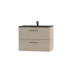 Tiger Badkamermeubel Studio 80cm Naturel Eik/matzwart Met RVS Greep 7 Tiger Badkamermeubel Studio 80cm Naturel Eik/matzwart Met RVS Greep -badkamer 123 1183