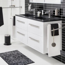 Tiger Badkamermeubel Boston 120cm Hoogglans Wit/matzwart Met Grepen Chroom 9 Tiger Badkamermeubel Boston 120cm Hoogglans Wit/matzwart Met Grepen Chroom -badkamer 123 1190