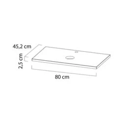 Tiger Maryport Badkamermeubelset 80 Cm Mat Zwart Met Licht Eiken Houten Wasblad, Keramische Opzetkom En Matzwarte Grepen -badkamer 123 1258