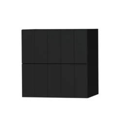 Tiger Maryport Badkamermeubelset 60 Cm Mat Zwart Met Licht Eiken Wasblad, Keramische Opzetkom En Matzwarte Grepen -badkamer 123 127