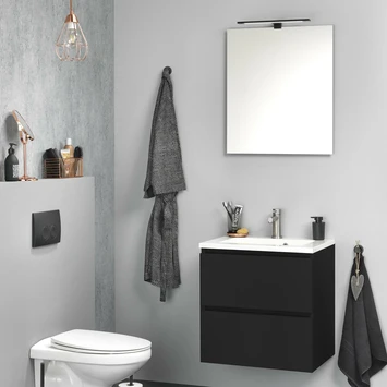 Tiger Badkamermeubel Karlo 60 Cm Mat Zwart Met Witte Wastafel 6 Tiger Badkamermeubel Karlo 60 Cm Mat Zwart Met Witte Wastafel - Afbeelding 4