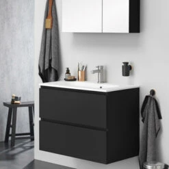 Tiger Badkamermeubel Karlo 60 Cm Mat Zwart Met Witte Wastafel 18 Tiger Badkamermeubel Karlo 60 Cm Mat Zwart Met Witte Wastafel -badkamer 123 1285