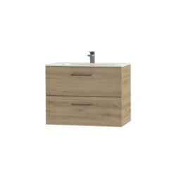 Tiger Badkamermeubel Studio 80cm Chalet Eik/wit Met RVS Greep 7 Tiger Badkamermeubel Studio 80cm Chalet Eik/wit Met RVS Greep -badkamer 123 1297