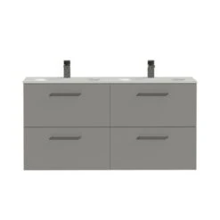 Tiger Badkamermeubel Studio 120cm Matgrijs/mat Wit Met Vierkante Greep