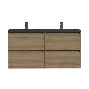 Tiger Karlo Badkamermeubel 120cm Chalet Eik Met Zwart Wastafelblad 5 Tiger Karlo Badkamermeubel 120cm Chalet Eik Met Zwart Wastafelblad - Afbeelding 3