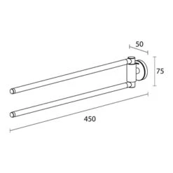 Tiger Handdoekhouder Urban 2-Armig Wit -badkamer 123 1419