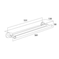 Tiger Dubbel Handdoekrek Boston Chroom -badkamer 123 1441