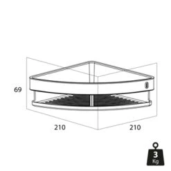 Tiger Hoekdouchemand Cooper 21 Cm RVS/zwart 17 Tiger Hoekdouchemand Cooper 21 Cm RVS/zwart -badkamer 123 1547