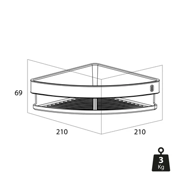 Tiger Hoekdouchemand Cooper 21 Cm RVS/zwart 10 Tiger Hoekdouchemand Cooper 21 Cm RVS/zwart - Afbeelding 8