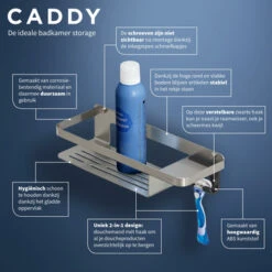 Tiger Douchemand Met Haak Caddy Rvs -badkamer 123 1554