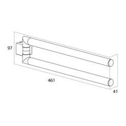 Tiger Handdoekrek Nomad Met Draaibare Armen Zwart -badkamer 123 1587