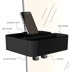 Tiger Douchemand Voor Douchewand 2-store Zwart -badkamer 123 1626