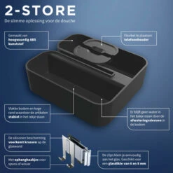 Tiger Douchemand Voor Douchewand 2-store Zwart -badkamer 123 1629