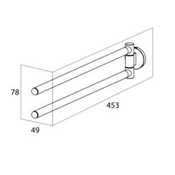 Tiger Handdoekhouder Noon 2-armig Zwart -badkamer 123 1641