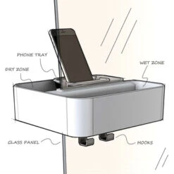 Tiger Douchemand Voor Douchewand 2-store Wit -badkamer 123 1645