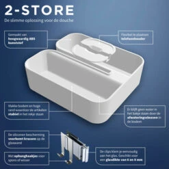 Tiger Douchemand Voor Douchewand 2-store Wit -badkamer 123 1650