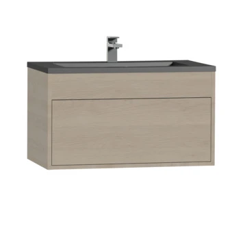 Tiger Helsinki Badkamermeubel 80 Cm Naturel Eiken Met Wastafel Polybeton Zwart 3 Tiger Helsinki Badkamermeubel 80 Cm Naturel Eiken Met Wastafel Polybeton Zwart