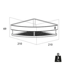 Tiger Hoekdouchemand Carv 21 Cm Zwart -badkamer 123 1692