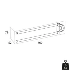 Tiger 2-armig Handdoekrek Cooper RVS/zwart -badkamer 123 1766