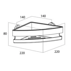 Tiger Noon Hoek Douchemand 22 X 8 X 22 Cm Chroom -badkamer 123 1771