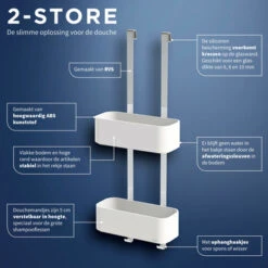 Tiger Doucherek Ophangbaar 2-store 25cm Wit 14 Tiger Doucherek Ophangbaar 2-store 25cm Wit -badkamer 123 1792