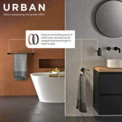 Tiger Handdoekhouder Urban 2-Armig Zwart -badkamer 123 1842