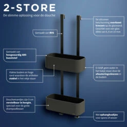 Tiger Doucherek Ophangbaar 2-store 25cm Zwart 14 Tiger Doucherek Ophangbaar 2-store 25cm Zwart -badkamer 123 1849