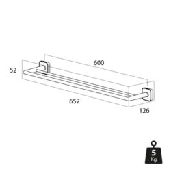 Tiger Handdoekhouder Carv Dubbel Zwart -badkamer 123 1916