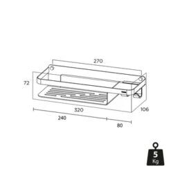 Tiger Douchemand Met Haak Caddy Zwart -badkamer 123 1991