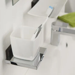 Tiger Bekerhouder Zenna Hangend Met Beker Chroom/Wengé -badkamer 123 2027