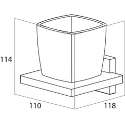Tiger Bekerhouder Zenna Hangend Met Beker Chroom/Wengé -badkamer 123 2028