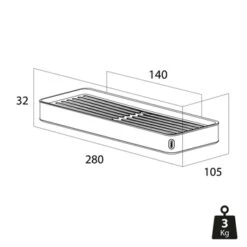 Tiger Planchet Cooper 28 Cm RVS/zwart -badkamer 123 2035