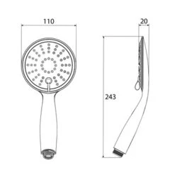 Tiger Handdouche Splash Tossa Ø11 Cm 3 Standen -badkamer 123 2313