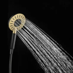 Tiger Regendoucheset Akcent Zwart/messing Incl Kraan En Handdouche Met 3 Straalstanden -badkamer 123 2335