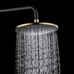 Tiger Regendoucheset Akcent Zwart/messing Incl Kraan En Handdouche Met 3 Straalstanden -badkamer 123 2337