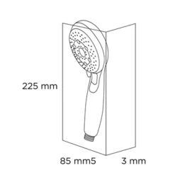 Tiger Splash Eco Handdouche Malaga Waterbesparend Chroom -badkamer 123 2449