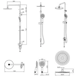 Tiger Regendoucheset Akcent Zwart Messing -badkamer 123 2476