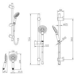 Tiger Doucheset Akcent 3 Straalstanden Zwart/messing -badkamer 123 2510