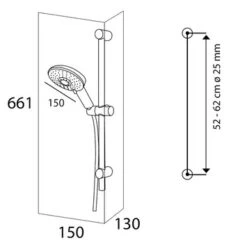 Tiger Doucheset Splash Termini Met Glijstang 6 Douchestanden -badkamer 123 2554