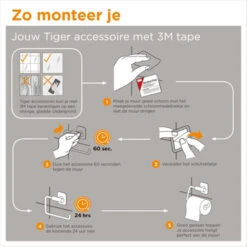 Tiger Toiletrolhouder Colar Met Klep RVS -badkamer 123 2663