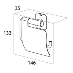 Tiger Toiletrolhouder Colar Met Klep RVS -badkamer 123 2665