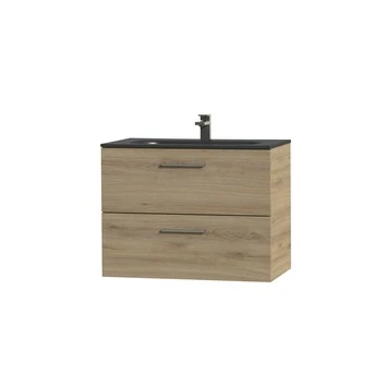 Tiger Badkamermeubel Studio 80cm Chalet Eik/matzwart Met RVS Greep 5 Tiger Badkamermeubel Studio 80cm Chalet Eik/matzwart Met RVS Greep - Afbeelding 3