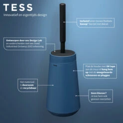 Tiger Toiletborstelhouder TESS Met Swoop Borstel Flexibel Blauw/zwart -badkamer 123 2907