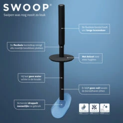 Tiger Toiletborstelhouder TESS Met Swoop Borstel Flexibel Blauw/zwart -badkamer 123 2908