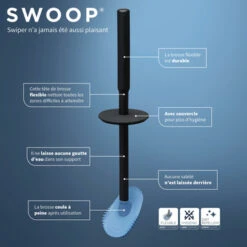 Tiger Toiletborstelhouder TESS Met Swoop Borstel Flexibel Blauw/zwart -badkamer 123 2910